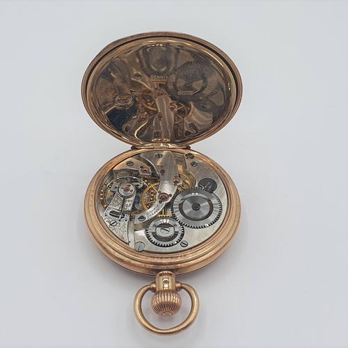 136 - A 9ct gold cased open faced Pocket Watch the white enamel dial with arabic numerals and subsidiary s... 