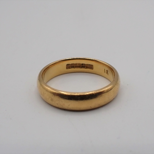 197 - A 22ct gold Wedding Band, approx 4.90gms, ring size J 1/2