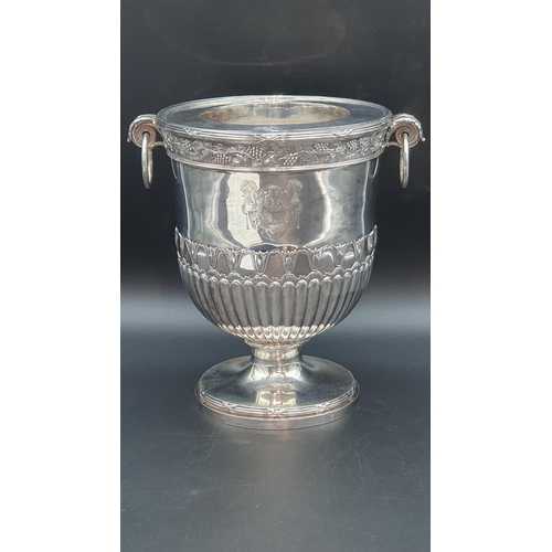 119 - A George III silver Wine Cooler with fruiting vine friezes, leafage scroll and ring handles, semi-ga... 