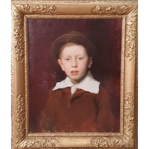 278 - GEORGE SPENCER WATSON ROI, RP, ARA, RA (1869-1934). Portrait of Michael Tisdall, as a boy, quarter-l... 