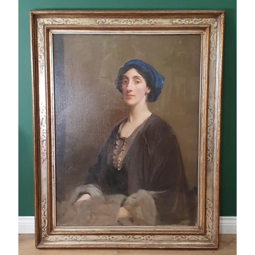 281 - GEORGE SPENCER WATSON ROI, RP, ARA,RA (1869-1934). Portrait of Lillian Gardiner (Mrs Jack Allen) hal... 