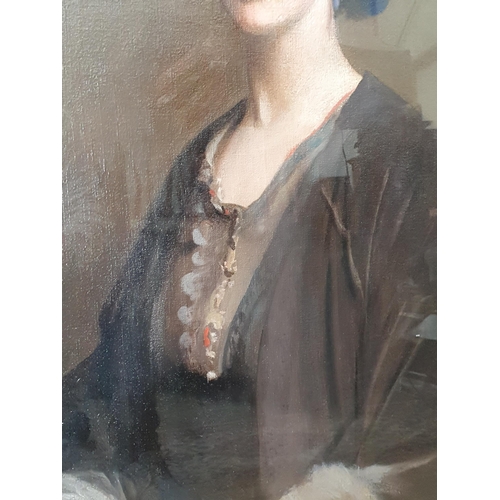 281 - GEORGE SPENCER WATSON ROI, RP, ARA,RA (1869-1934). Portrait of Lillian Gardiner (Mrs Jack Allen) hal... 