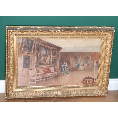 283 - DAVID HALL McEWAN (1817-1873) 'The Picture Gallery, Knole', signed and inscribed 'Knole 1870', and f... 