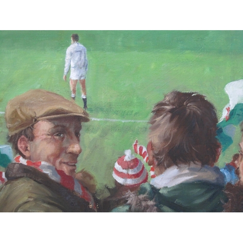 298 - ALAN FEARNLEY (b.1942) 'Wales v England', Cardiff Arms Park, 17 January 1981, signed, oil on canvas,... 