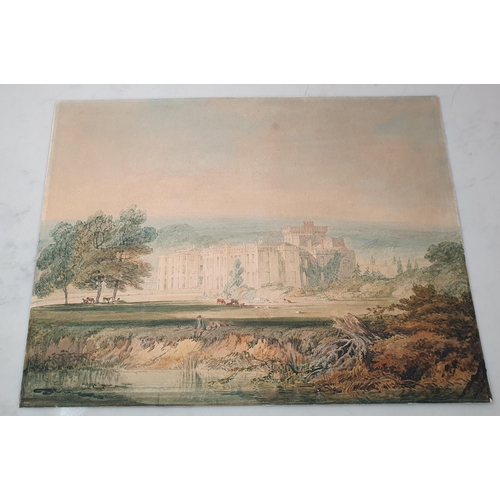 300 - JOSEPH MALLORD WILLIAM TURNER RA (1775-1851)
Hampton Court, Herefordshire, watercolour on paper,  la... 