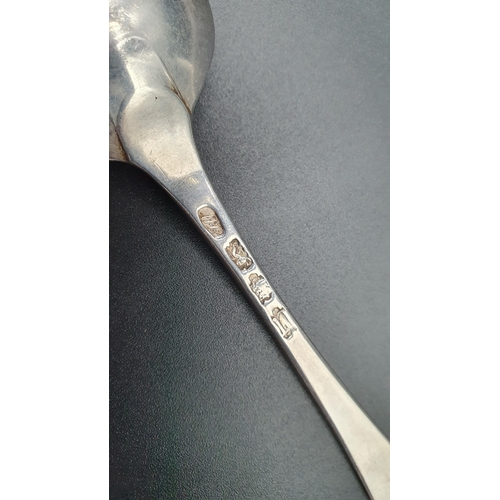 103 - A George II silver bottom marked Table Spoon Hanoverian pattern, London 1755, and another engraved i... 