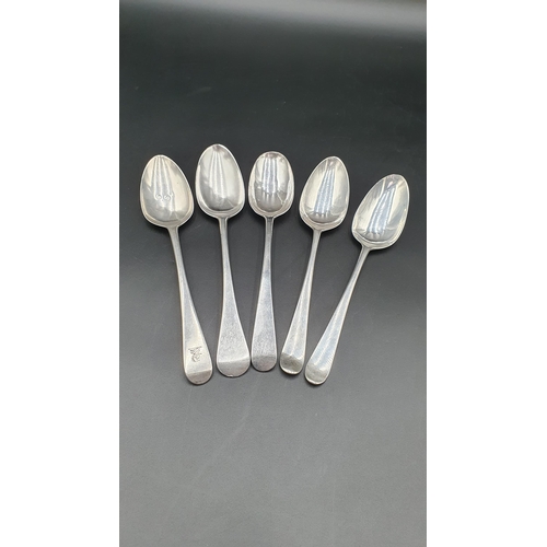 11 - Two Georgian silver bottom marked Table Spoons Hanoverian pattern engraved crests, London 1778, and ... 