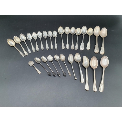 24 - Six George VI silver Coffee Spoons, Sheffield 1948, and twenty two various Coffee and Teaspoons, app... 