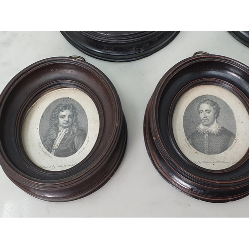 250 - A pair of 19th Century Silhouettes mounted in ebonised frames 5 1/2in H x 4 1/2in W, and three Minia... 