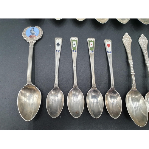 26 - Nine silver Teaspoons with golfing figure finials, Birmingham 1936-8, two A/F, four George V silver ... 