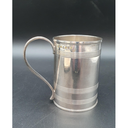 3 - A George III silver Mug with reeded bands and handle, London 1801, maker: John Emes, 212gms