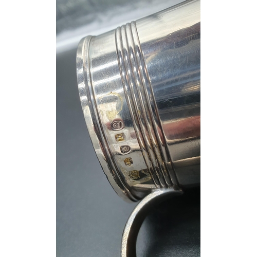 3 - A George III silver Mug with reeded bands and handle, London 1801, maker: John Emes, 212gms