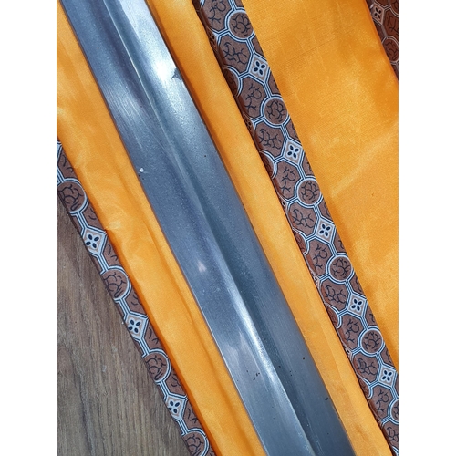 304 - A Chinese Han - Style tinned bronze Sword (A/F - Cracked) in presentation Case, 26