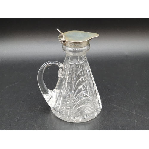 32 - A George VI silver mounted and lidded cut glass Toddy Flask, Birmingham 1937, maker: Mappin & Webb