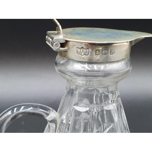 32 - A George VI silver mounted and lidded cut glass Toddy Flask, Birmingham 1937, maker: Mappin & Webb