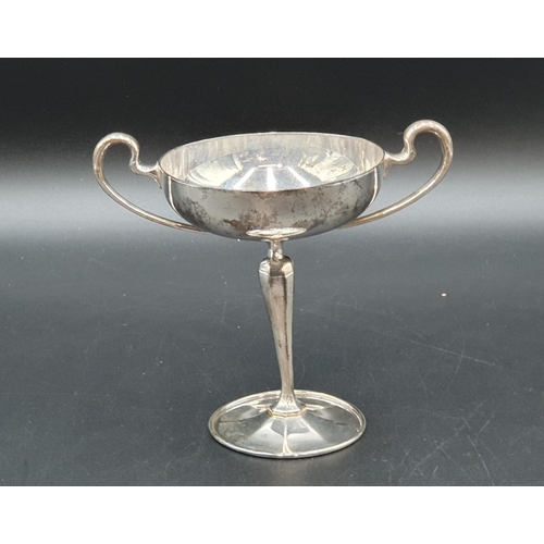 4 - A George V silver two handled Trophy on octagonal baluster column, Sheffield 1911, 180gms