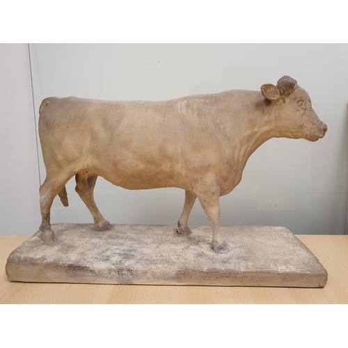 409 - GEORGE GARRARD (1760-1826) Three Plaster Sculptures of Cattle including Bull, Cow and Devonshire Ox,... 