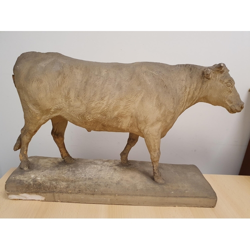 409 - GEORGE GARRARD (1760-1826) Three Plaster Sculptures of Cattle including Bull, Cow and Devonshire Ox,... 