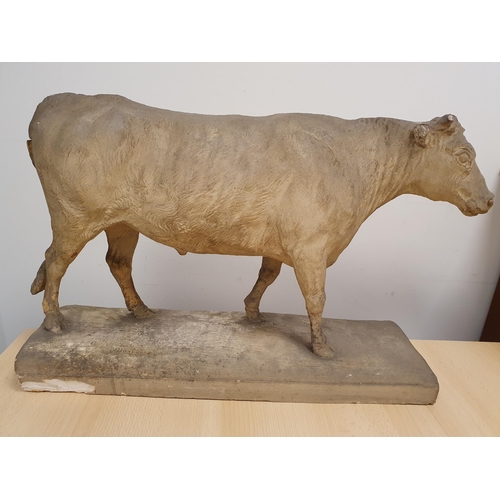 409 - GEORGE GARRARD (1760-1826) Three Plaster Sculptures of Cattle including Bull, Cow and Devonshire Ox,... 