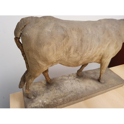 409 - GEORGE GARRARD (1760-1826) Three Plaster Sculptures of Cattle including Bull, Cow and Devonshire Ox,... 