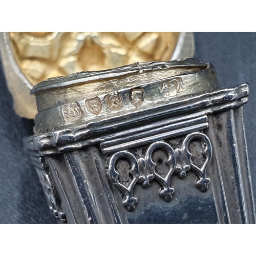 45 - An unusual Victorian silver Vinaigrette in the form of a square section Chinese lantern, London 1873... 