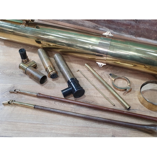 532 - A brass astronomical Telescope by 'T. Cooke and Sons York' in fitted storage case (telescope measure... 