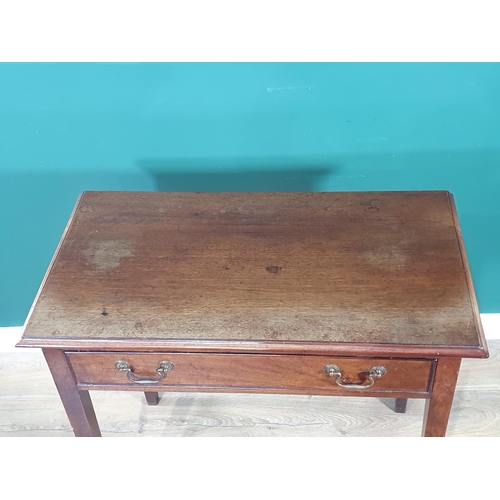 540 - A Georgian mahogany Side Table fitted frieze drawer on squared tapering supports 2ft 9in wide