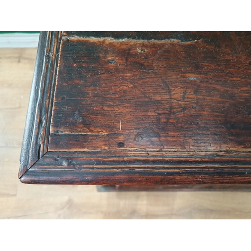 618 - A 17th Century oak Chest of four long drawers with moulded and beaded design on squared supports, 3f... 