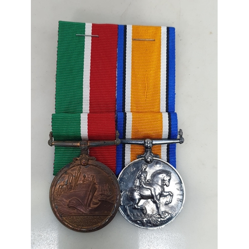 657 - Mercantile Marine Medal engraved William Madge, together with 1914-18 War Medal possibly re-named Wi... 