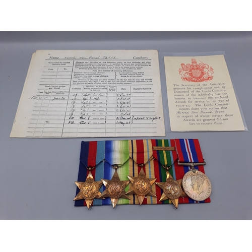 661 - Five; WWII 1939-45 Star, Atlantic Star, Africa Star, Pacific Star and War Medal to SSX 20620 Able Se... 