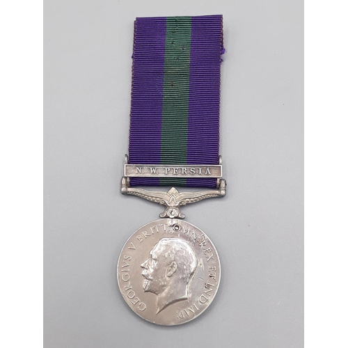 668 - General Service Medal with 'N.W. Persia' Clasp engraved to 5329885 Pte. W.T. Eacott, Royal Berkshire... 