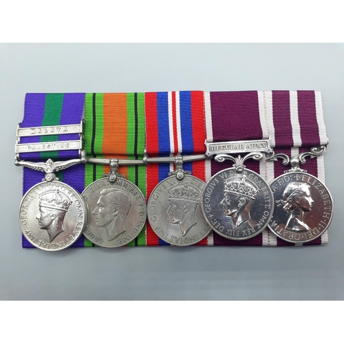 669 - Five; General Service Medal with 'Malaya' and 'Palestine' Clasps, Defence, War, Army Long Service an... 