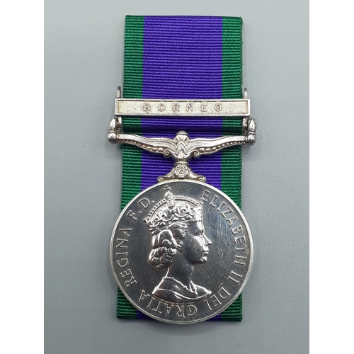 670 - Campaign Service Medal with 'Borneo' Clasp engraved to 19225 Marine P.W. Robinson, Royal Marines