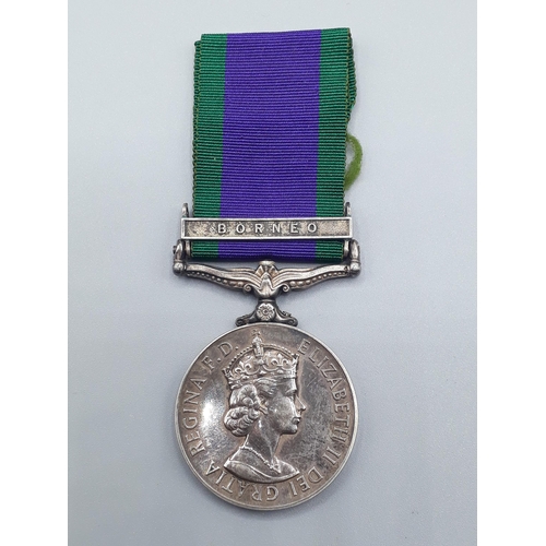 671 - Campaign Service Medal with 'Borneo' Clasp engraved to 24045523 Rifleman A. Williams, 3rd Green Jack... 