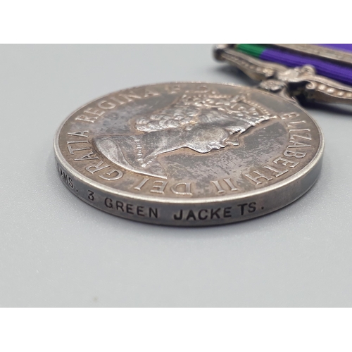 671 - Campaign Service Medal with 'Borneo' Clasp engraved to 24045523 Rifleman A. Williams, 3rd Green Jack... 