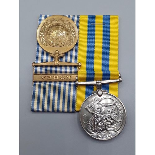 681 - Queen's Korea and UN Korea Medals engraved to 22194052 Pte. F.W.D. Bostock, 1st Battalion Gloucester... 