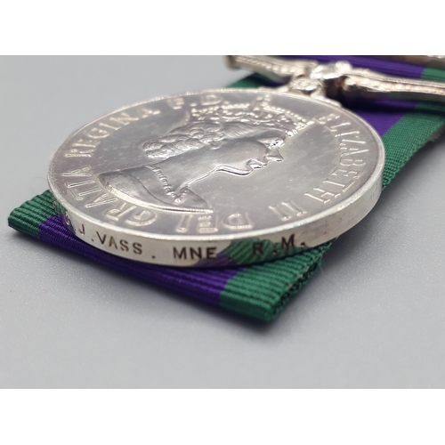 682 - Campaign Service Medal with 'Borneo' Clasp engraved to RM 19887 Marine C.J. Vass, Royal Marines