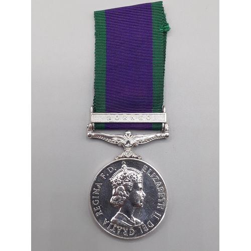 686 - Campaign Service Medal with 'Borneo' Clasp engraved to 23908841 Guardsman J. Reed, Scots Guards