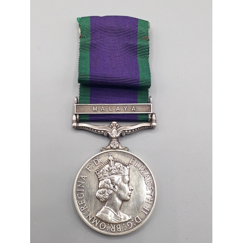 687 - Campaign Service Medal with 'Malaya' Clasp engraved to 23027970 Fusilier J. Stewart, Royal Scots Fus... 