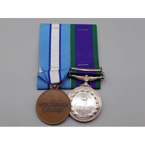 689 - Two; Campaign Service Medal with 'South Arabia' Clasp and UN 'Cyprus' Medal engraved to 23846498 Tro... 