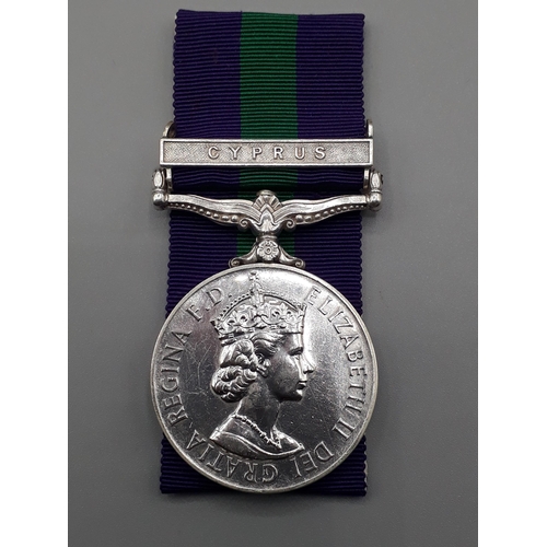 691 - General Service Medal with 'Cyprus' Clasp engraved to W75168 Pte. L. Lyus, Women's Royal Army Corps