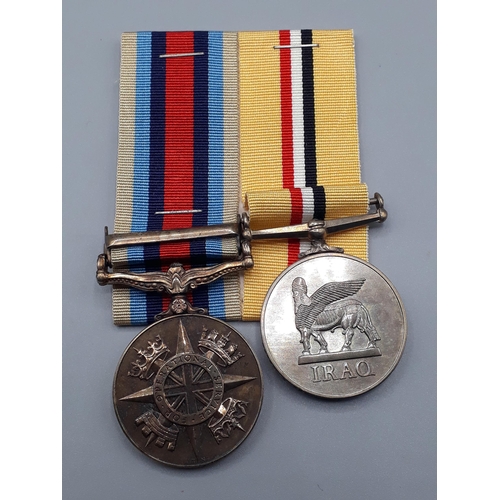 694 - Two; Iraq Medal and Operational Service Medal with 'Afghanistan' Clasp engraved to 25196923 Pte. L.M... 