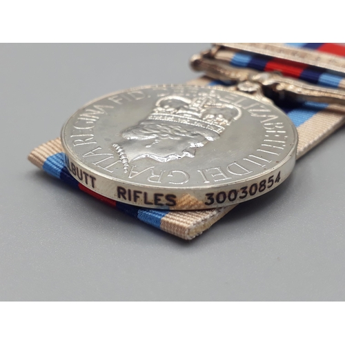 697 - Operational Service Medal with 'Afghanistan' Clasp engraved to 30030854 Rifleman B.M.J. Albutt, Rifl... 