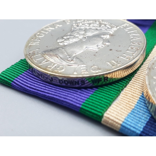 701 - Two; Campaign Service Medal with 'Northern Ireland' Clasp and Operational Service Medal with 'Afghan... 