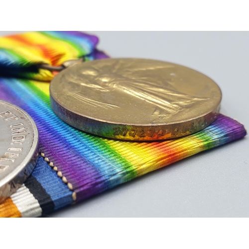 705 - Pair; WWI British War and Victory Medals engraved to 277274 Pte. J.P. Kerr, 1/5th Battalion Argyll &... 