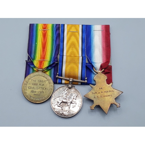 706 - Three; WWI 1914-15 Star, British War and Victory Medals engraved to 203104 Warrant Officer Joseph Mo... 