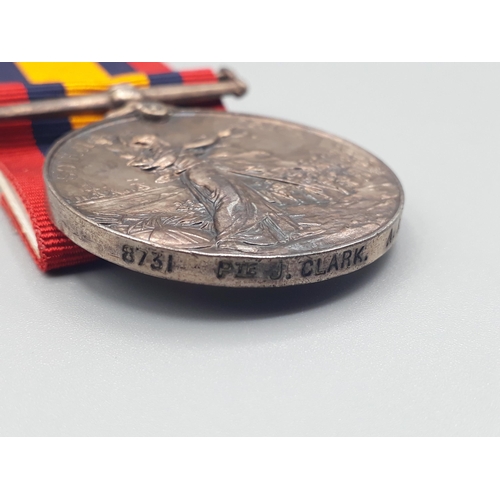 719 - Queen's South Africa Medal engraved to 8731 Pte. J. Clark, 3rd Volunteer Company, Argyll & Sutherlan... 