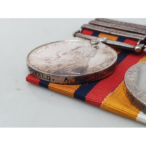 726 - Pair; Queen's South Africa Medal with 'Cape Colony', 'Orange Free State' and 'Transvaal' Clasps and ... 