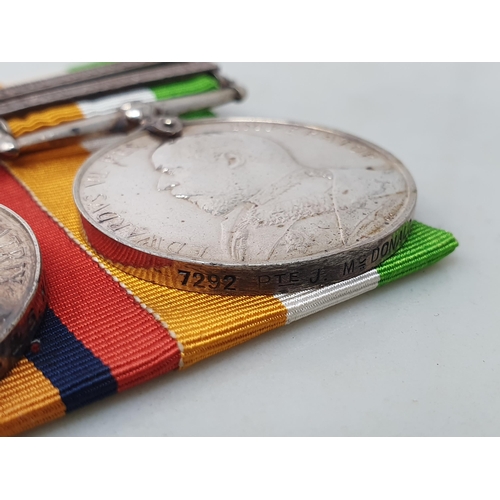 726 - Pair; Queen's South Africa Medal with 'Cape Colony', 'Orange Free State' and 'Transvaal' Clasps and ... 