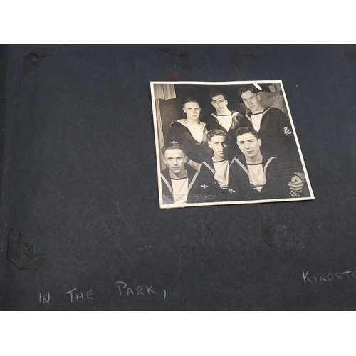 739 - A WWII Photograph Album of John W. Hayter containing 157 photos of Royal Navy Fleet Air Arm interest... 